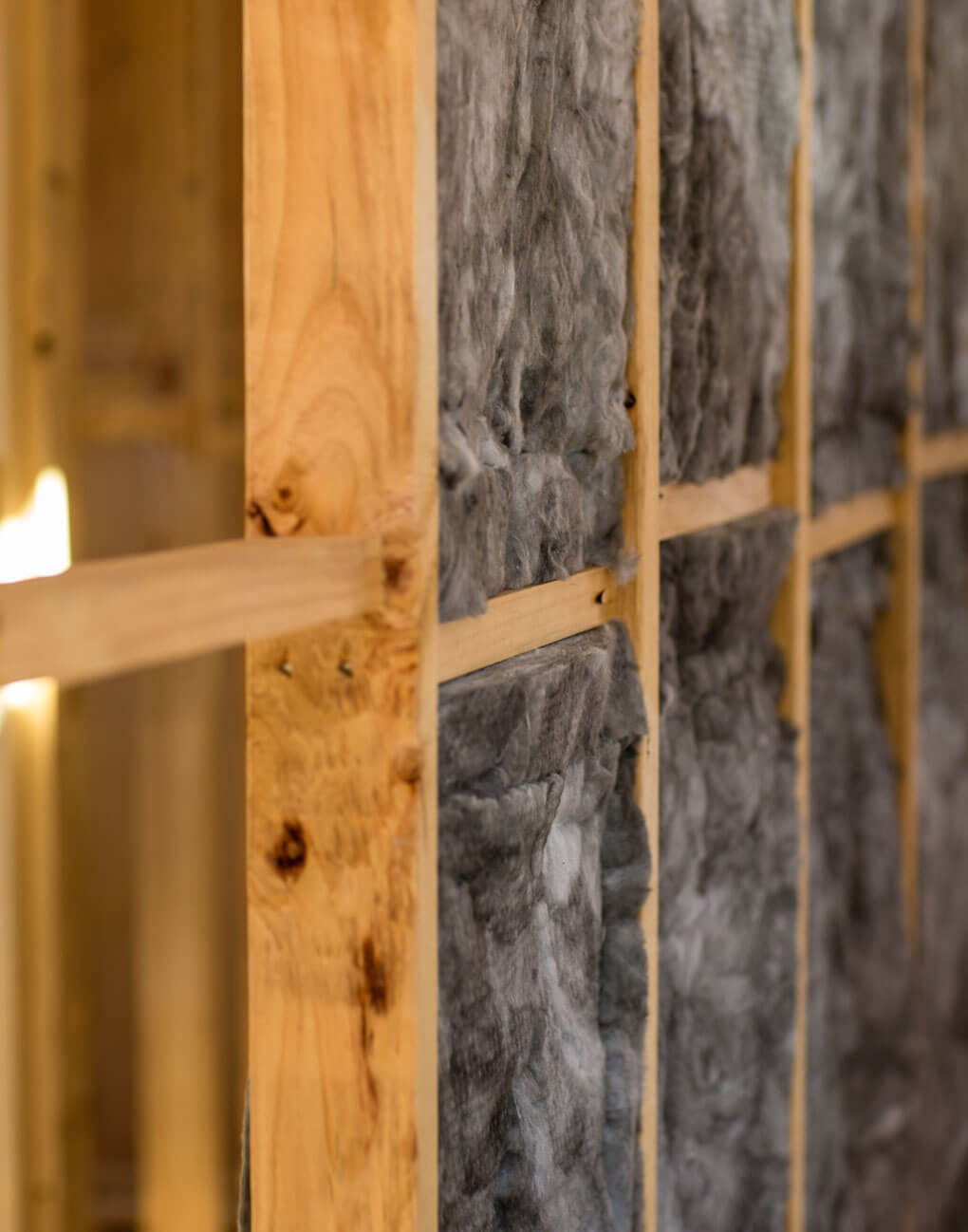 Bradford SoundScreen acoustic batts friction-fitted between interior timber wall studs